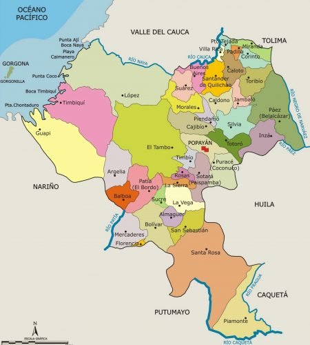 Mapa del Cauca